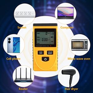 LIZHOUMIL EMF Meters Radiation Detector, Handheld Digital Electromagnetic Field Radiation Detector with Sound and Light Alarm for Home Office Work Outdoors