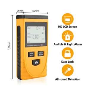 LIZHOUMIL EMF Meters Radiation Detector, Handheld Digital Electromagnetic Field Radiation Detector with Sound and Light Alarm for Home Office Work Outdoors