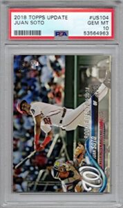 2018 topps update baseball #us104 juan soto rookie card graded psa 10 gem mint