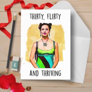 Thirty and Flirty 30TH Birthday Card | Jenna Rink | Sassy Card for Sister, Girlfriend | Funny Romantic Movie Blank Card