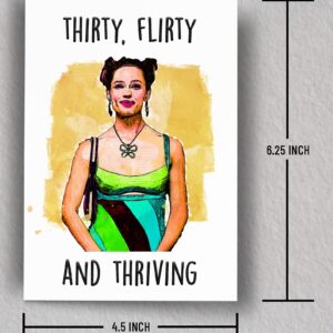 Thirty and Flirty 30TH Birthday Card | Jenna Rink | Sassy Card for Sister, Girlfriend | Funny Romantic Movie Blank Card