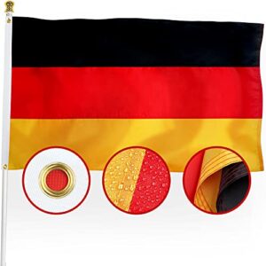 xifan premium nylon germany german flag 3x5 outdoor, double sided heavy duty 210d nylon german national country flags, strongest longest lasting with sewn stripes/4 stitch hemming/brass grommets
