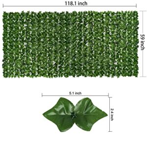 DearHouse Artificial Ivy Privacy Fence Wall Screen, 117.9x59 inch Artificial Hedges Fence and Faux Ivy Maple Leaf Decoration for Outdoor Garden Decor