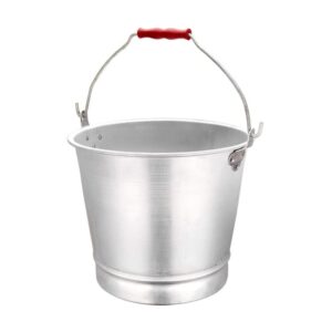 Angoily Stainless Steel Bucket Flat Back Pail Food and Water Pail Metal Utility Pail Ice Bucket Durable Pails for Kennels and Farms 9L