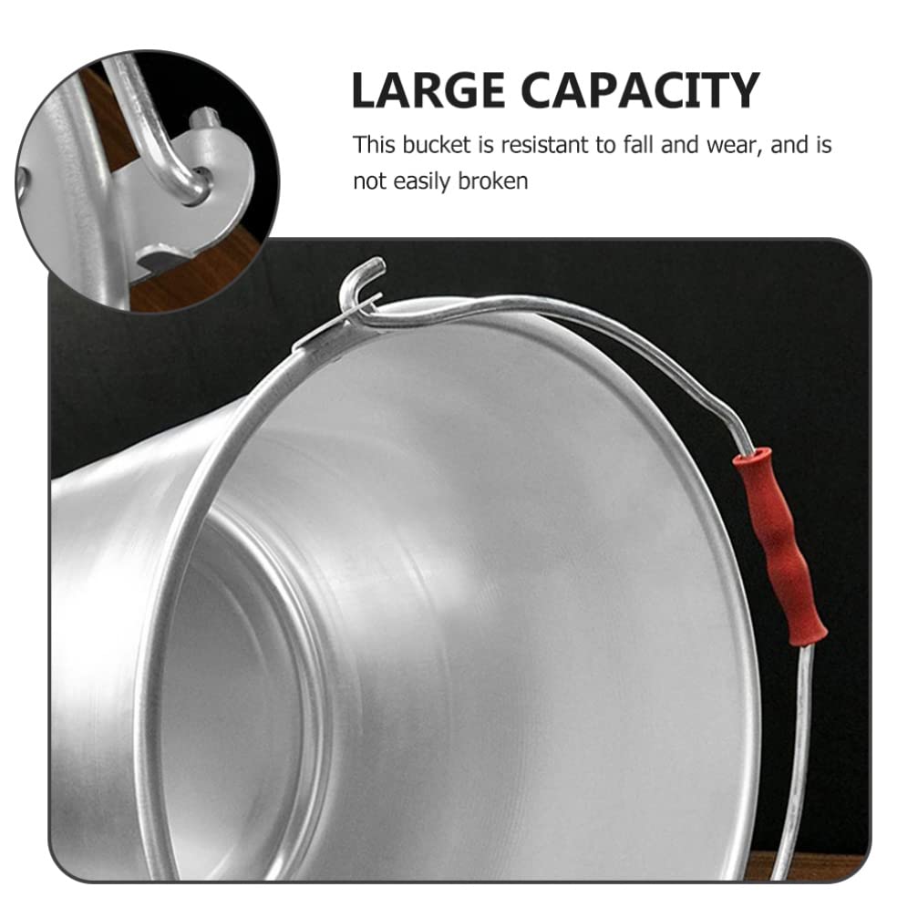 Angoily Stainless Steel Bucket Flat Back Pail Food and Water Pail Metal Utility Pail Ice Bucket Durable Pails for Kennels and Farms 9L