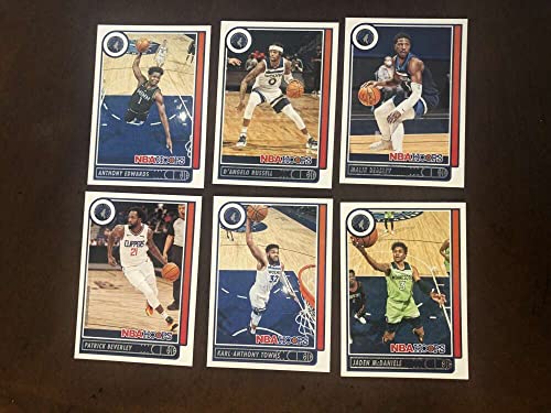 2021-22 Panini NBA Hoops Minnesota Timberwolves Team Set Includes Rookies (Hand Collated) of 6 Cards: #126 Patrick Beverley Minnesota Timberwolves #141 Karl-Anthony Towns Minnesota Timberwolves #151 Anthony Edwards Minnesota Timberwolves #161 D'Angelo Rus