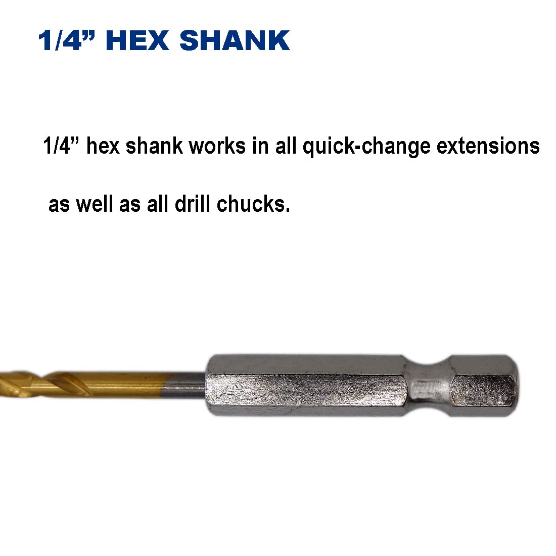 Pack of 6, 7/32-Inch Titanium Nitride Coated Drill Bit, Hex Shank, Premium M2 High Speed Steel, for Metal, Plastic, Wood