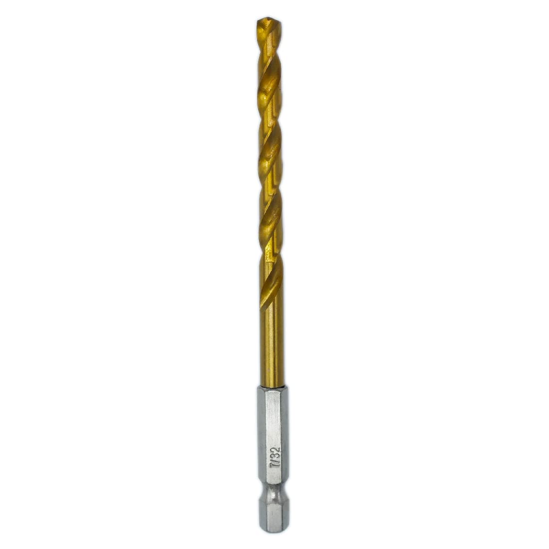 Pack of 6, 7/32-Inch Titanium Nitride Coated Drill Bit, Hex Shank, Premium M2 High Speed Steel, for Metal, Plastic, Wood