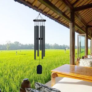 YEHSAL Garden Wind Chimes with 6 Aluminum Alloy Tubes and Hook,Memorial Wind Chimes for Home Decor Garden Patio Outdoor