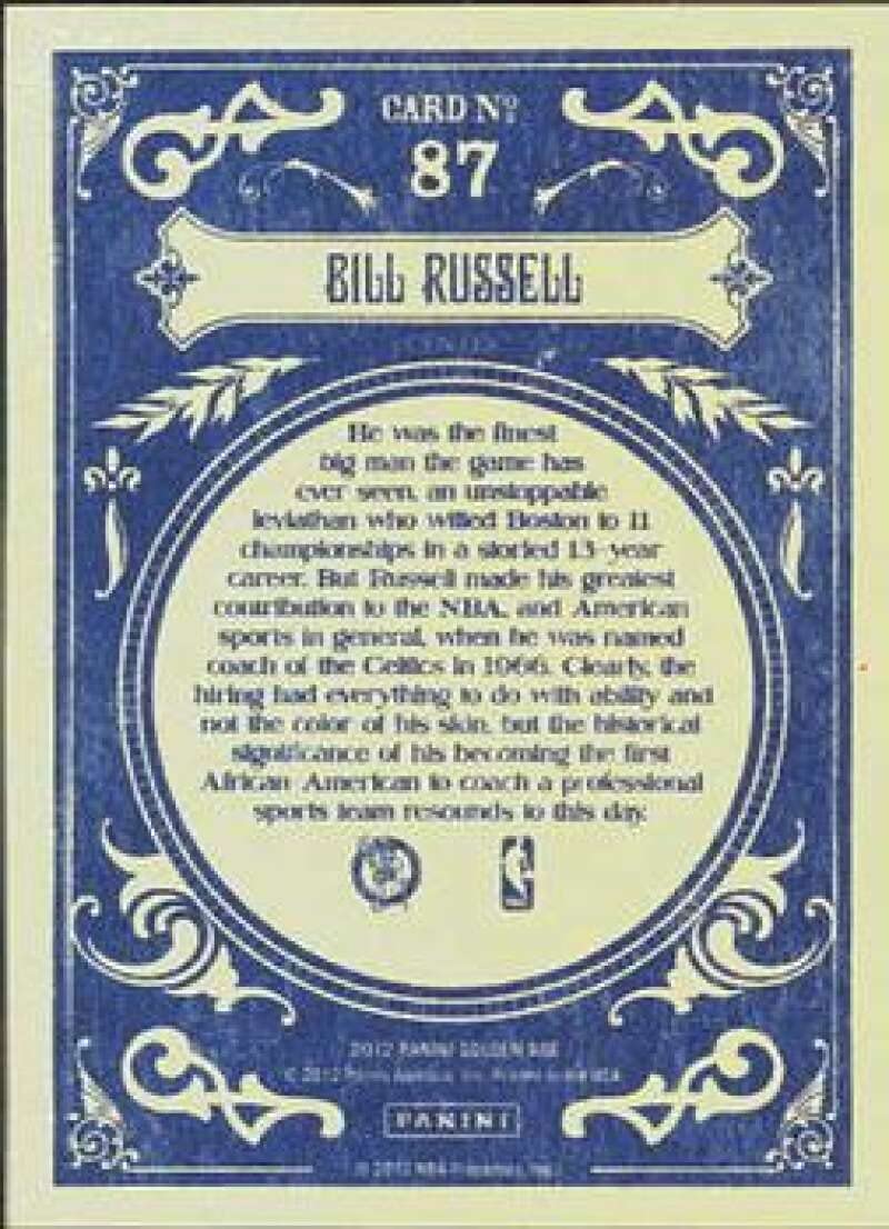 2012 Panini Golden Age #87 Bill Russell Boston Celtics Multi-Sport Trading Card in Raw (NM or Better) Condition