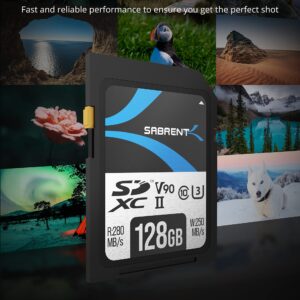SABRENT Rocket v90 128GB SD UHS-II Memory Card R280MB/s W250MB/s (SD-TL90-128GB)