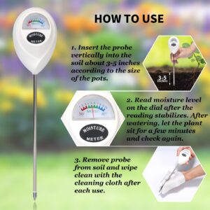ONEDONE Moisture Meter, Soil Moisture Meter for House Plants Plant Moisture Meter with Cleaning Cloth Plant Water Meter for Gardening, Farming, Indoor and Outdoor Plants