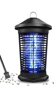 bug zapper outdoor, fuzykon electric mosquito zapper, 4000v high power fly zapper indoor, mosquito trap with 3.4ft cable,waterproof mosquito killer for home camping