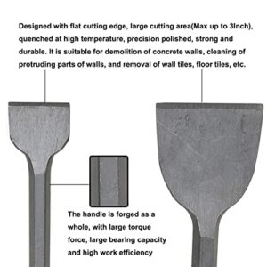 Concrete Heavy Duty Chisel Set for SDS Plus Hammer, Chrome Alloy Steel Masonry U-Grooving Scraping Chisel Wide SDS Plus Bits Point Flat Chisel Bits Masonry Bits Size 11/20*9-7/10*11*3 In Set of 5