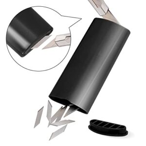 FOSHIO Black Razor Blade Disposal Container Storage Box 30 Degree Snap Off Blades Utility Knives Safety Blade Bank