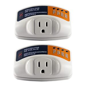 bxst one outlet plug in voltage protector for home protects against high and low voltage surge protector for refrigerator/tv/pc 120v 1800w (2 pack)…