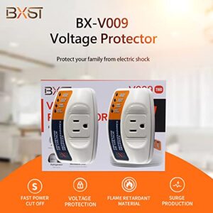 BXST One Outlet Plug in Voltage Protector for Home Protects Against High and Low Voltage Surge Protector for Refrigerator/TV/PC 120V 1800W (2 Pack)…