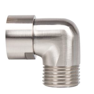 nearmoon shower head elbow adapter, solid brass 1/2" shower arm extension for connecting shower head, 90 degree (brushed nickel)