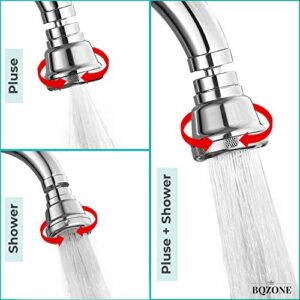 BQZONE Kitchen Sink Faucet Sprayer Attachment, Movable Kitchen Tap Head, 360° Rotatable Anti-Splash Faucet Nozzle Head, Water Saving Kitchen Sink Faucet Sprayer Head Replacement(Chrome)