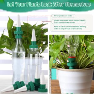 Bottle Adapter Self Watering Spikes, Terracotta Plant Watering Spikes Self Watering Spikes to Use with Cola Bottles Houseplant Watering Stakes Automatic Irrigation System(White,15 Pack)
