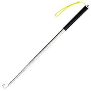 ahrylxy telescoping pole with hook magnetic pickup grabber tool, telescopic push pull rod wire grabber tool fish stick, telescopic magnetic pick-up tool