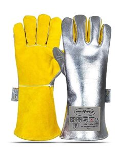 specxarmor® graywolf® kevlar aluminized heat resistant welding glove/large/1472°f │fire gloves│kevlar gloves│high heat gloves │foundry gloves │