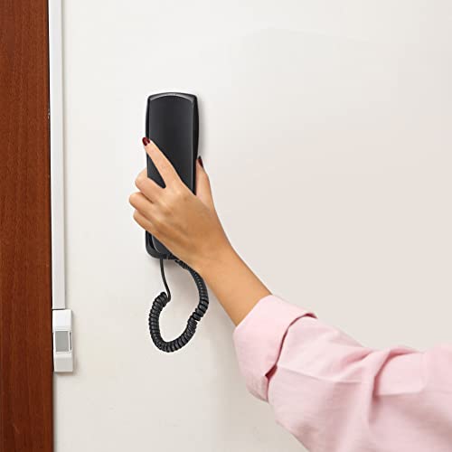 Wall Phone with Cord, Desktop Wired Landline Telephone Wall Mount Corded Phone with Push Button for Home, Hotel, Bathroom, Living Room, School and Office