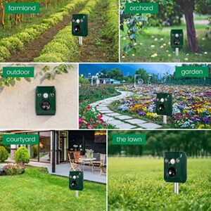 FAYINWBO Latest in 2022 Ultrasonic Animal Repeller.Cat Repellent Outdoor ,Solar Animal Repeller. with Flashing LED Lights Siren Green T01 0