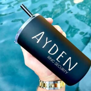 Ring Bearer Gift, Ring Security Tumbler Gift, Personalized Kids Water Bottle, Ring Security Proposal Gift, Ring Bearer Tumbler (Black)