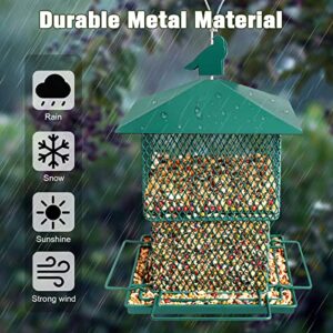 Decflow Bird Feeders for Outside, 6.5lb Large Capacity Metal Bird Feeder for Outdoors Hanging, Chew-Proof and Water Resistant Wild Bird feeders Garden Decoration Yard for Bird Watchers