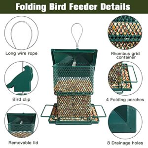 Decflow Bird Feeders for Outside, 6.5lb Large Capacity Metal Bird Feeder for Outdoors Hanging, Chew-Proof and Water Resistant Wild Bird feeders Garden Decoration Yard for Bird Watchers