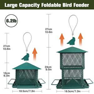 Decflow Bird Feeders for Outside, 6.5lb Large Capacity Metal Bird Feeder for Outdoors Hanging, Chew-Proof and Water Resistant Wild Bird feeders Garden Decoration Yard for Bird Watchers