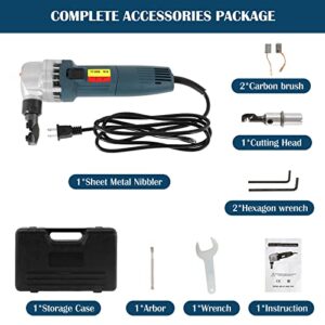 POWLAB Sheet Metal Nibbler Electric Metal Nibbler Cut 1.8mm/0.07'' Steel Plate Metal Nibbler Cutter Sheet Steel Nibbler with 1700RPM High Speed Rotor for Cutting Stainless Steel,Aluminium, Plastic