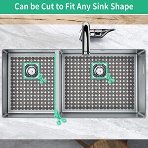 Yolife Sink Protectors for Kitchen Sink, 2 Pack Kitchen Sink Mats for Stainless Steel Sink/Ceramic Sinks, Dishes and Glassware, Sink Mats for Bottom of Kitchen Sink, Cuttable,11.8x15.8"(Gray, 2 Pack)
