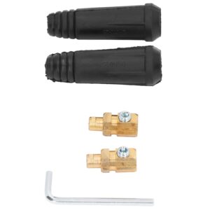 2 Set 200A DKJ10‑25 Welding Cable Connectors, Male Welder Quick Fitting Plug Accessories Hardware Tools for TIG Welding Plasma Cutters