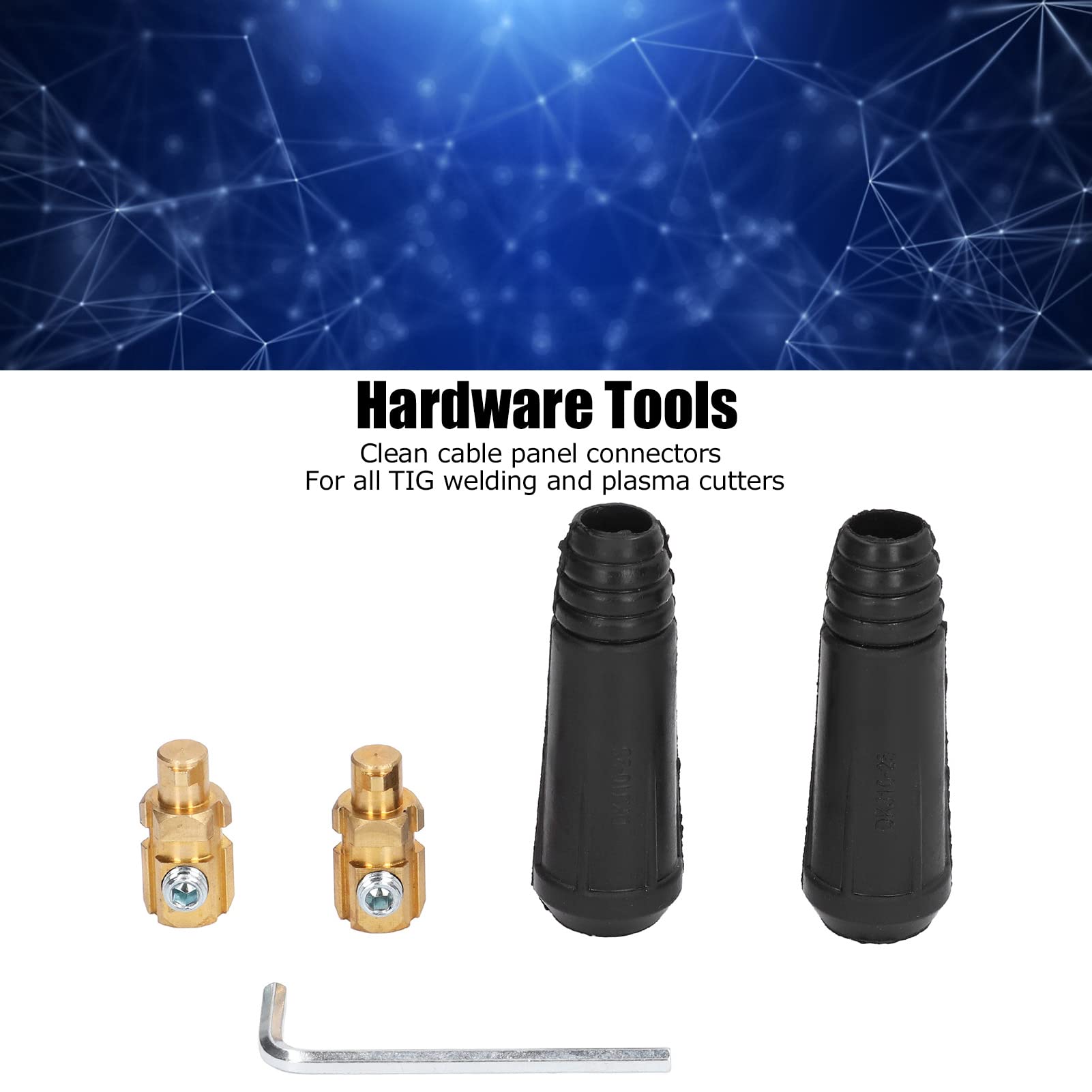 2 Set 200A DKJ10‑25 Welding Cable Connectors, Male Welder Quick Fitting Plug Accessories Hardware Tools for TIG Welding Plasma Cutters
