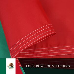 POZOY Deluxe 3x5 ft Mexican Flag for Outside, Double Sided MX Mexico Flags Longest Lasting, Heavy Duty Nylon, Sewn Stripes, Brass Grommets Perfect for Outdoors!