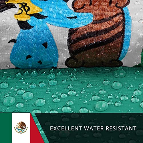 POZOY Deluxe 3x5 ft Mexican Flag for Outside, Double Sided MX Mexico Flags Longest Lasting, Heavy Duty Nylon, Sewn Stripes, Brass Grommets Perfect for Outdoors!