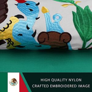 POZOY Deluxe 3x5 ft Mexican Flag for Outside, Double Sided MX Mexico Flags Longest Lasting, Heavy Duty Nylon, Sewn Stripes, Brass Grommets Perfect for Outdoors!