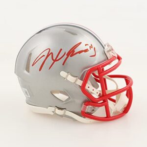 jaxon smith njigba ohio state buckeyes signed autograph flash speed mini helmet beckett witnessed certified