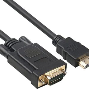 Computer Cables，HDMI to VGA, Vakoo Gold-Plated HDMI to VGA 5 Feet Cable (Male to Male) Compatible for Computer, Desktop, Laptop, PC, Monitor, Projector, HDTV, Raspberry Pi, Roku, Xbox and More