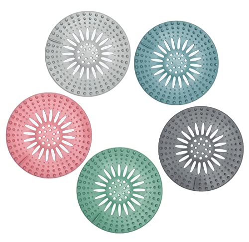 Drain Hair Catcher Durable Shower Drain Covers Hair Stopper Easy to Install and Clean Suit for Drain Bathtub Bathroom and Kitchen 5 Pack