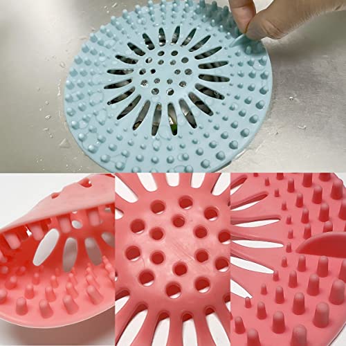 Drain Hair Catcher Durable Shower Drain Covers Hair Stopper Easy to Install and Clean Suit for Drain Bathtub Bathroom and Kitchen 5 Pack