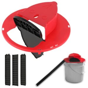 dishe mice trap-flip n slide bucket lid mouse,chipmunk trap|no see kill| humane or lethal| door style| auto reset| multi catch| in- outdoor| 5 gallon bucket compatible| reusable| treated as humanely…
