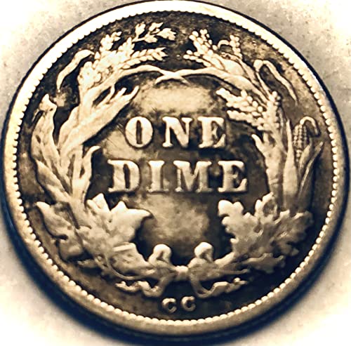 1876 CC Seated Liberty Silver Dime Extremely Fine