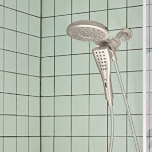 Moen Verso Spot Resist Brushed Nickel Rainshower/Handshower Combination with Infiniti Dial and Magnetix Docking, 60" Hose, 220C2EPSRN