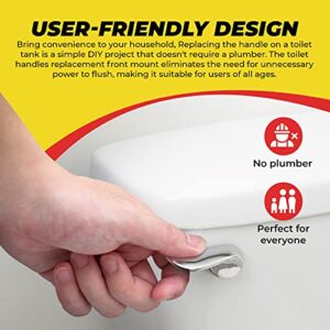 Qualihome Universal Toilet Handle Replacement - Front Mount Toilet Flush Lever - Fits Most Front Mount Toilet Tanks - Fits American Standard Toilet Tanks - Polished Chrome