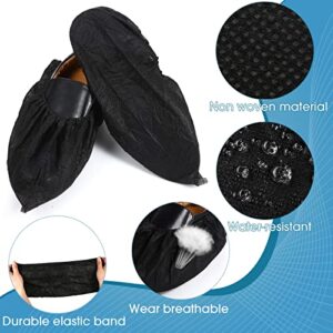 200 Pack Disposable Shoe Covers Black Disposable Boot and Shoe Booties Covers Waterproof Slip Resistant Shoe Booties Covers (Large)