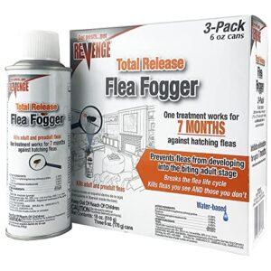 Bonide 4613 Fogger, Revenge Total Release, Pack of 3 6 oz Ready-to-Use Cans, Long Lasting Formula Kills Fleas