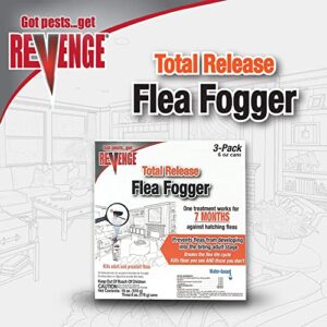 Bonide 4613 Fogger, Revenge Total Release, Pack of 3 6 oz Ready-to-Use Cans, Long Lasting Formula Kills Fleas